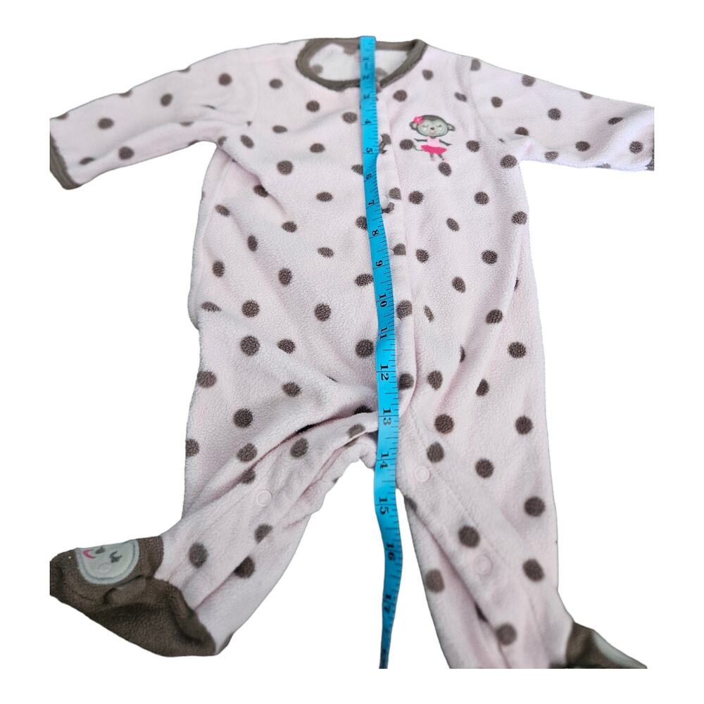 Carter's Pink Polka Dot 3m Sleeveless Snap Closure Sleeper - Picture 7 of 9